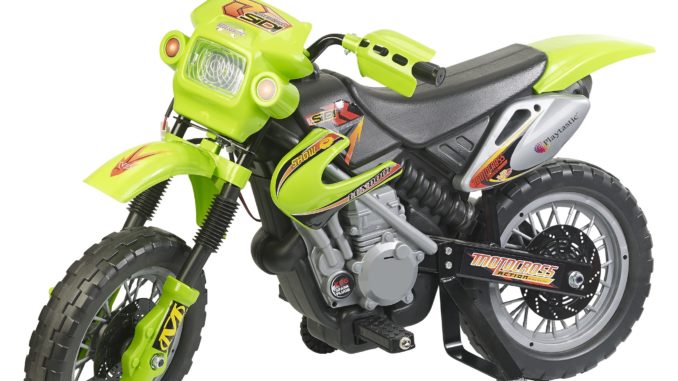 Kinder-Elektromotorrad mit Stützrädern, Licht- & Sound-Effekte, 3 km/h